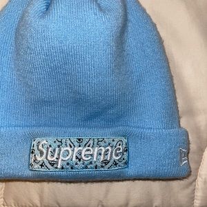 Supreme New Era Blue Beanie